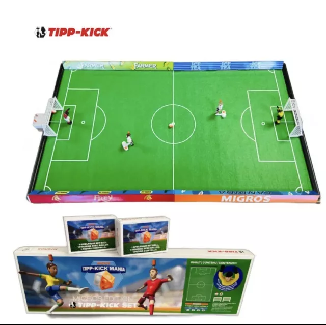 Tipp-Kick Classic Spiel Set mit 4 Banden Migros Edition 2 Torhüter & 2 Spieler