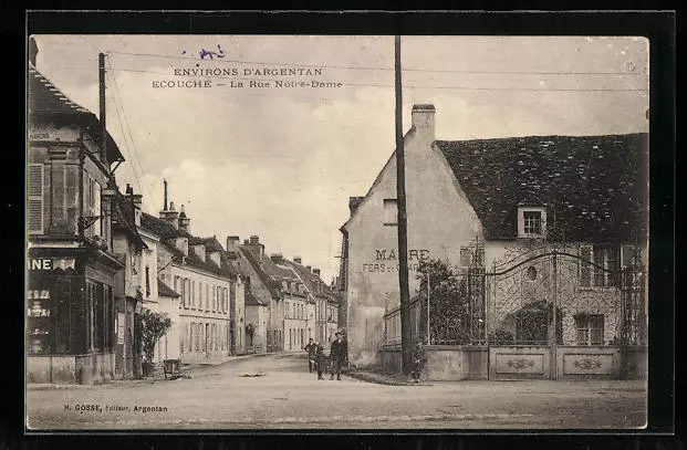 CPA Ecouché, La Rue Notre-Dame 1914