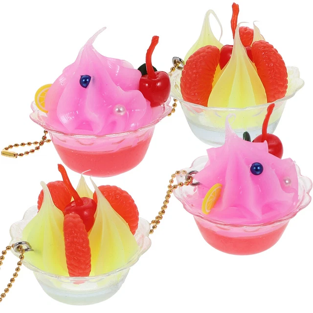 4 pièces pendentif suspendu porte-clés crème glacée porte-clés sac breloques