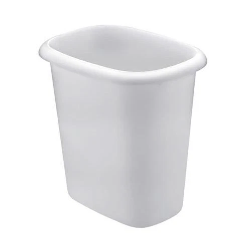 Rubbermaid FG295300WHT White Oval 6 Qt Vanity Wastebasket