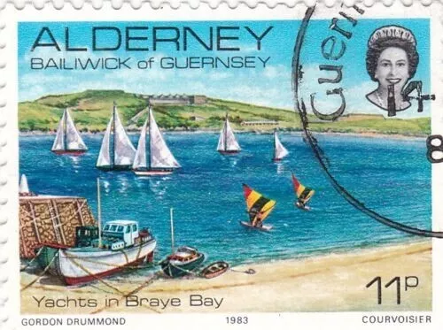 Alderney 1983 Yachts in Braye Bay SG A5 Very fine used VGC