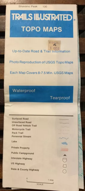 Trails Illustrated Topo Map 130 Shavano Peak, Colorado