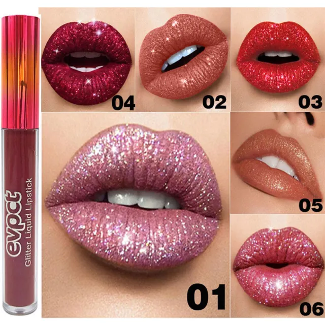 EVPCT 9 Colors Glitter Liquid Lipstick Matte Waterproof Long Lasting Lip Gloss#