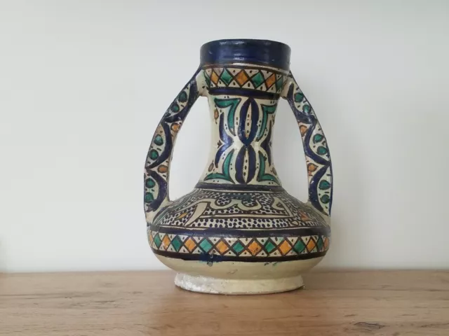 Persian Glazed Pottery Vase Iznik Style