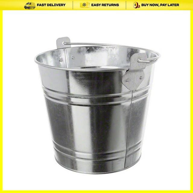 American Metalcraft Natural Galvanized Steel Pail with Handle, 1.16-Gallon