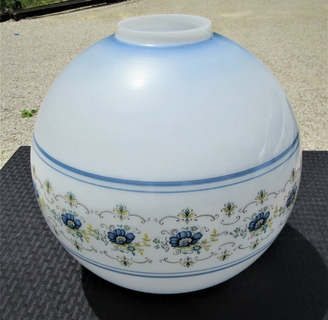 GWTW 9 inch Blue Forget Me Not Floral Hand Painted Ball Shade Lot B17