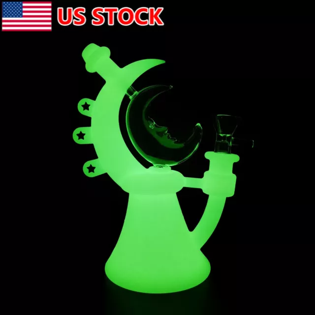 Smoking Hookah Moon Teapot Bong Shisha Glass Bowl Silicone Water Pipe Bubbler US