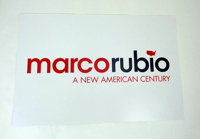Marco Rubio For President 2016 Official Campaign Rally Sign Poster
