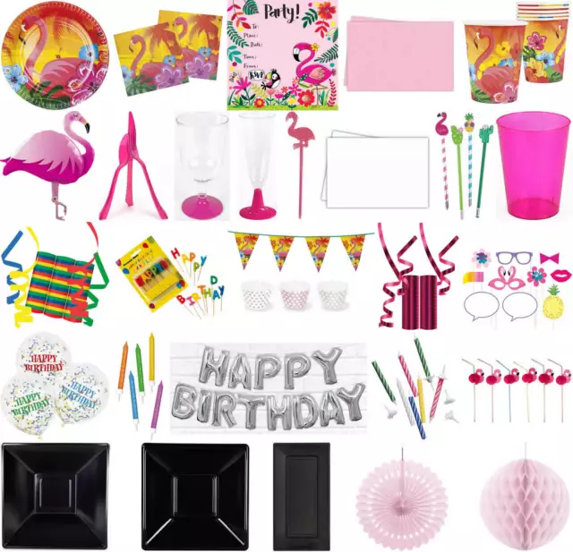 Kinder-Geburtstag Party Deko Fest Feier Fete Motto Hibiskus Flamingo