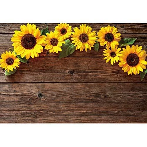Fondo de madera girasol para fotografía 10x8 ft vintage marrón madera