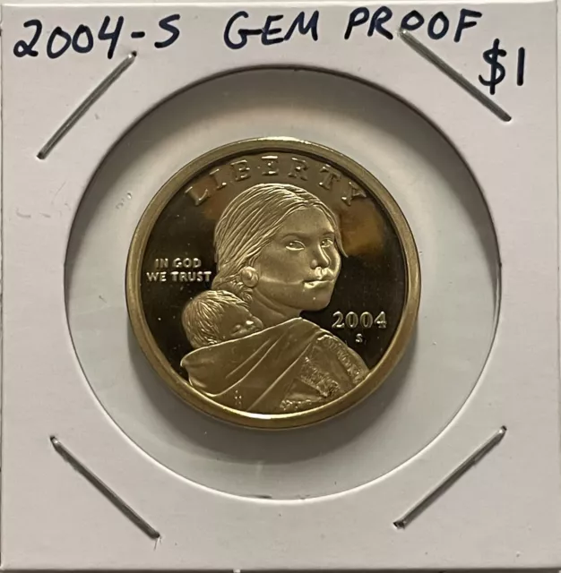 2004 S CLAD PROOF Sacajawea DOLLAR COIN (not gold) $1 From Mint Set UNC CAM