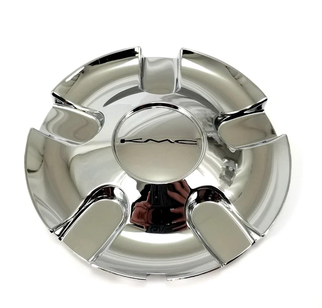 KMC Wheels Chrome Wheel Center Hub Cap 6"OD 1"H Snap-In Closed-End 1000126