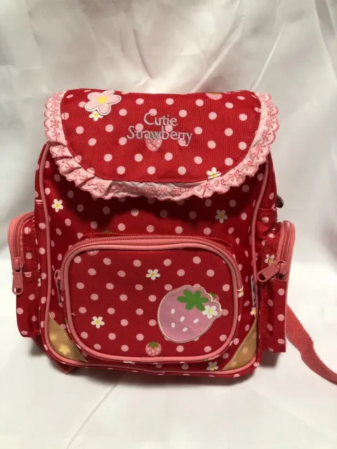 mother garden strawberry ribbon Backpack School Girl kawaii red