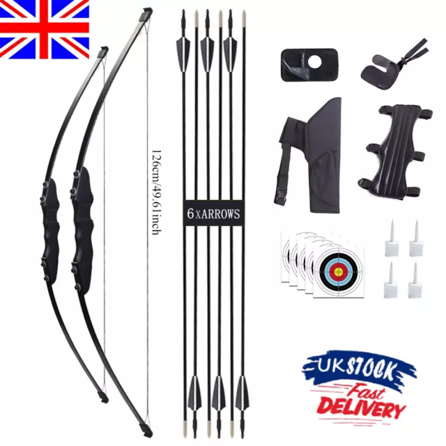 30lb Archery 50" Takedown Recurve Bow Set Straight Bow Archery Target Shooting 2