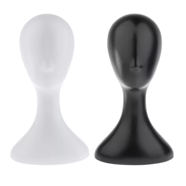 2pcs 16'' Tête de Mannequin Modèle de Perruque Présentoir de Chapeau Foulard