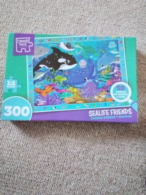 Brand new, unopened 300 piece jigsaw. Sealife friends from The Works.