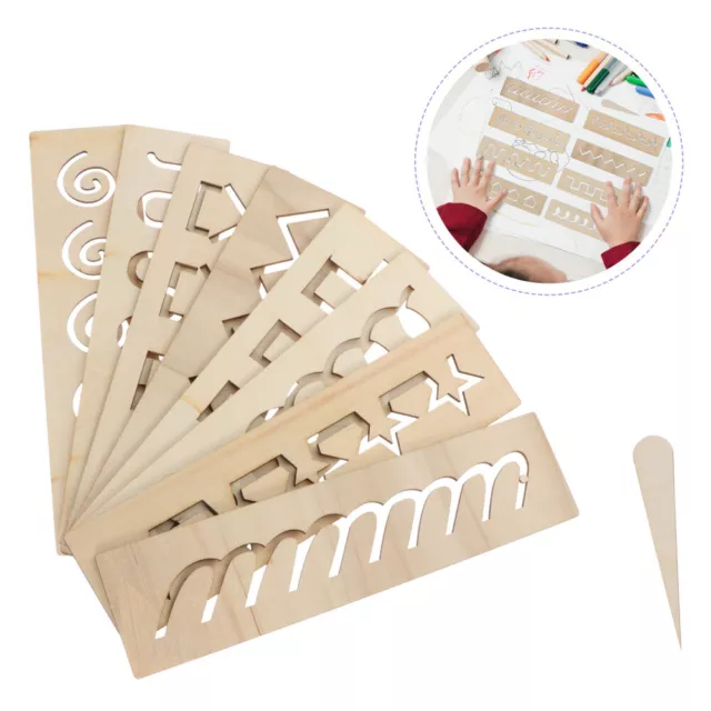 SEWACC Wood Tracing Board Set Montesorri Shape Toy for Kids