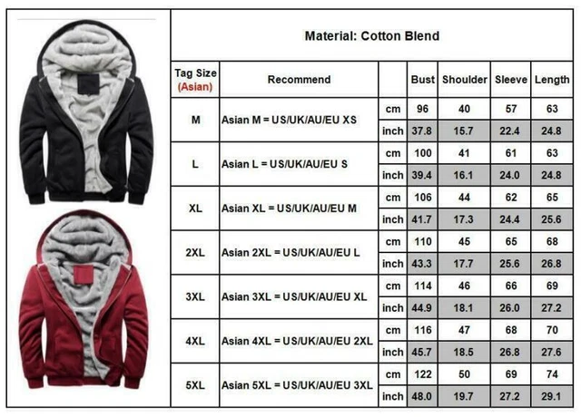 Men Fleece Hoodie Warm Full Zip Sherpa Lined Hooded Sweatshirt Winter Jacket 2