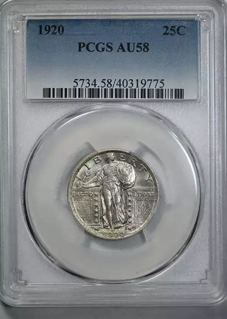 1920 Standing Liberty Quarter 25C PCGS AU58