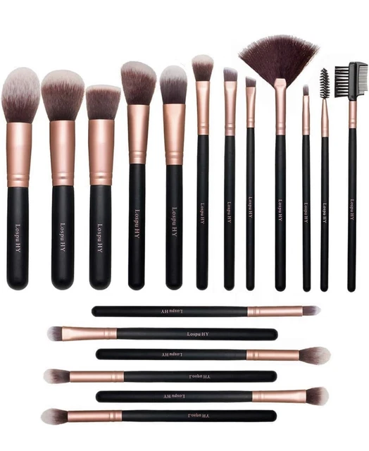 Pennelli Trucco oro Rosa 18 Pezzi Pennelli Trucco Premium Set Viso e Occh