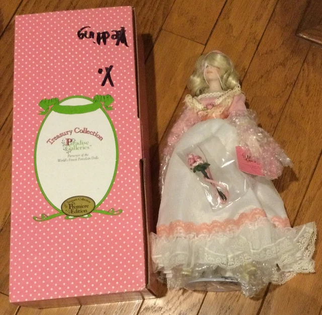 Treasury Collection Paradise Galleries Porcelain Doll 14” Wedding Pink