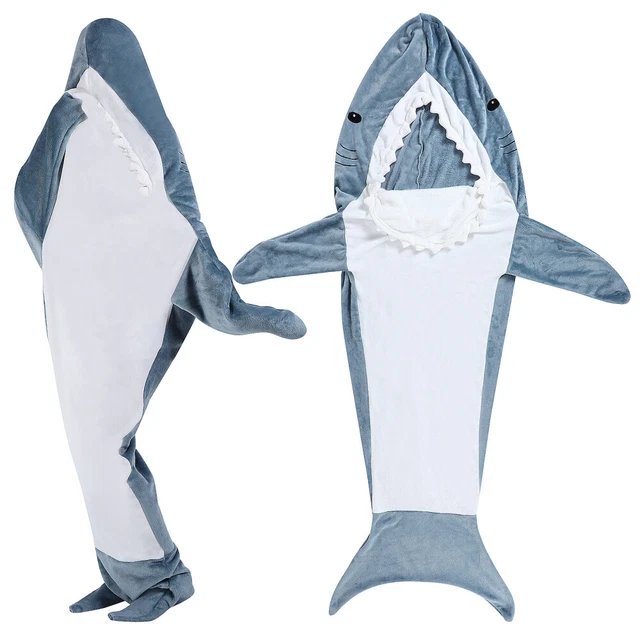 Coperta squalo, sacco a pelo squalo, per adulti, portatile, coperta squalo, bambini,