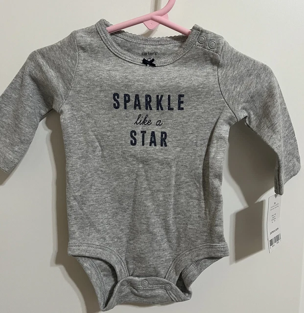 NWT Baby Girl Infant Carters One Piece Sparkle Like A Star Outfit Size 3 mo.