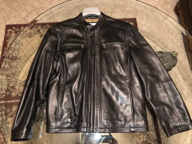 Marc New York Andrew Marc Mens Black Leather Genuine Jacket NWOT SHIPS FAST