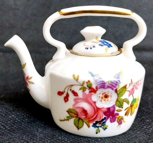 VINTAGE HAMMERSLEY BONE China "Howard Sprays" Miniature Teapot