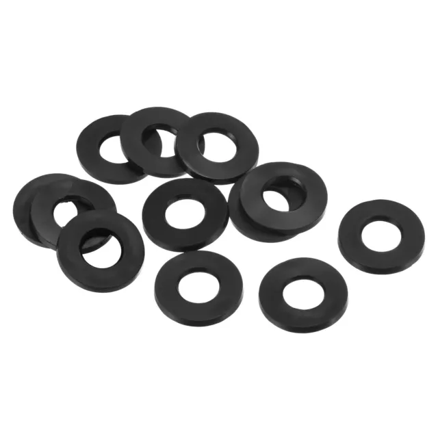 M10 Rubber Flat Washer, 12 Pack 10mm ID 20mm OD Sealing Spacer Gasket Ring,Black