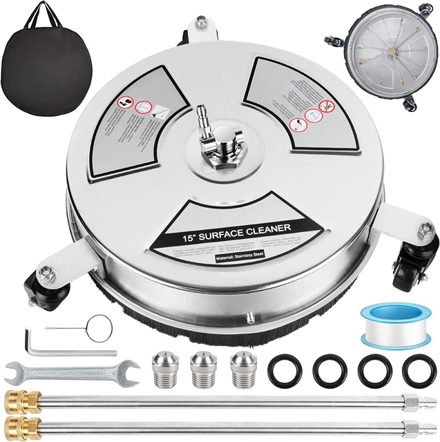 JinhzWin 15'' Pressure Washer Surface Cleaner, 4000 PSI Stainless 15 Inches