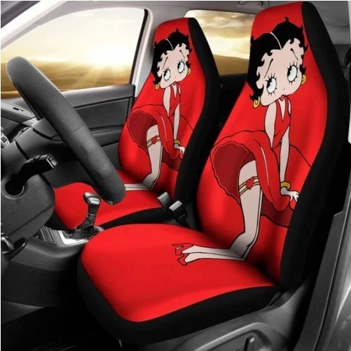 Cartoon Fan Gift Betty Boop Car Seat Set of 2 Universal Front Seat Covers