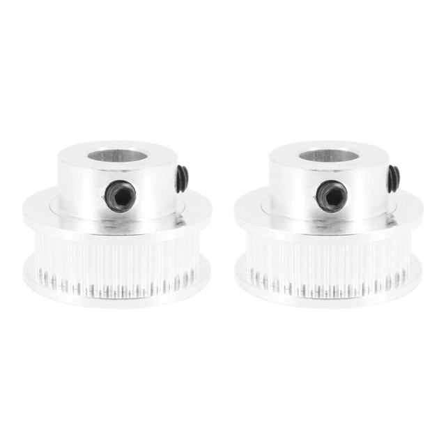 2x aluminum GT2 36 teeth 8 mm hole timing pulley flanges synchronous wheelI5P7