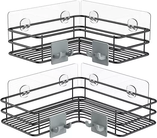 Estante esquinero para cesta organizadora de estante de ducha con ganchos, neuvo
