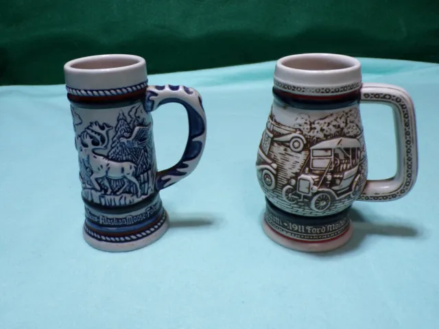 Pair of Avon, Made in Brazil Ceramic 5" Steins/Mugs in Good Cond.