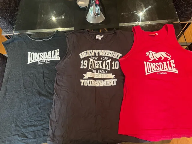 Lonsdale & Everlast Singlets Bulk Pack Of 3 Gym Shirts