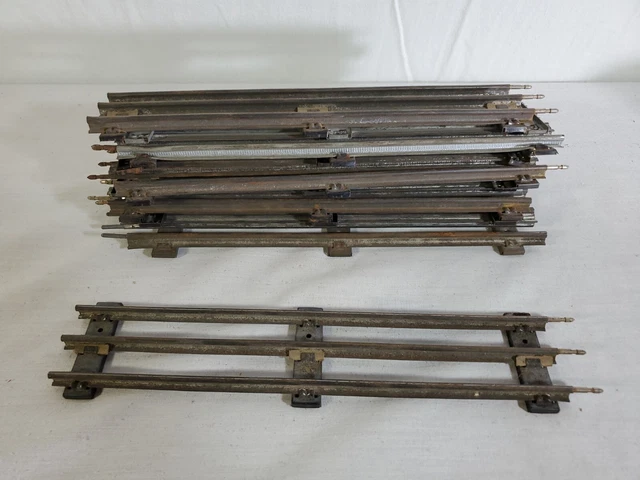 Vintage MARX & Lionel Train Track O27 Gauge 3-Rail Straight USA 10 PIECE LOT