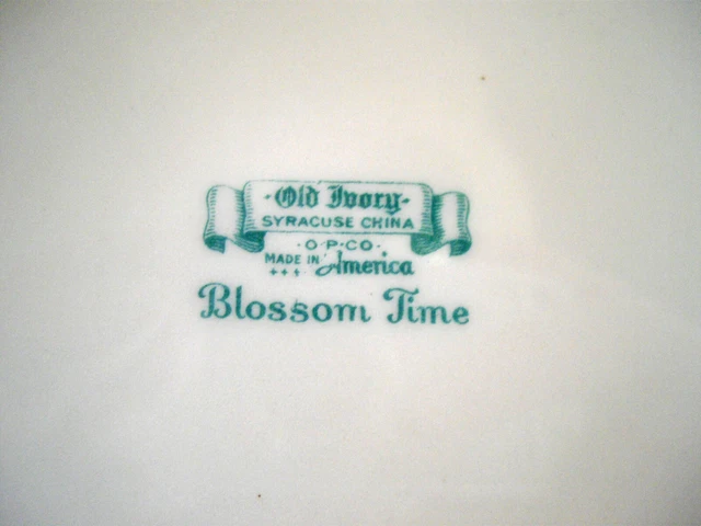 Vintage Syracuse China BLOSSOM TIME Old Ivory O.P.CO  8 3/4" Plate Pink Flowers 3