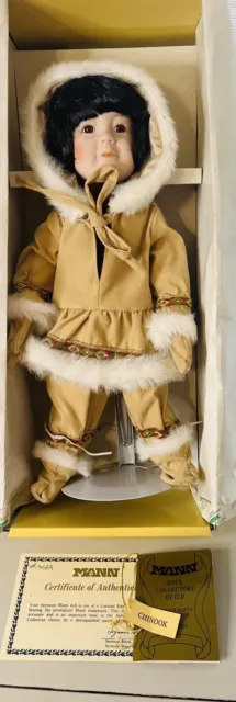 Seymour Mann LE Porcelain Doll,  Chinook Eskimo Indian Native 16” In Box 2