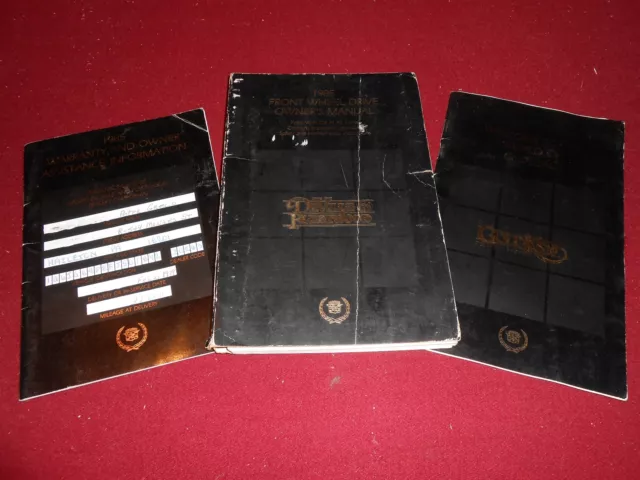 1985 Cadillac Front Drive Deville & Fleetwood Original '85 Owner Manual & More!