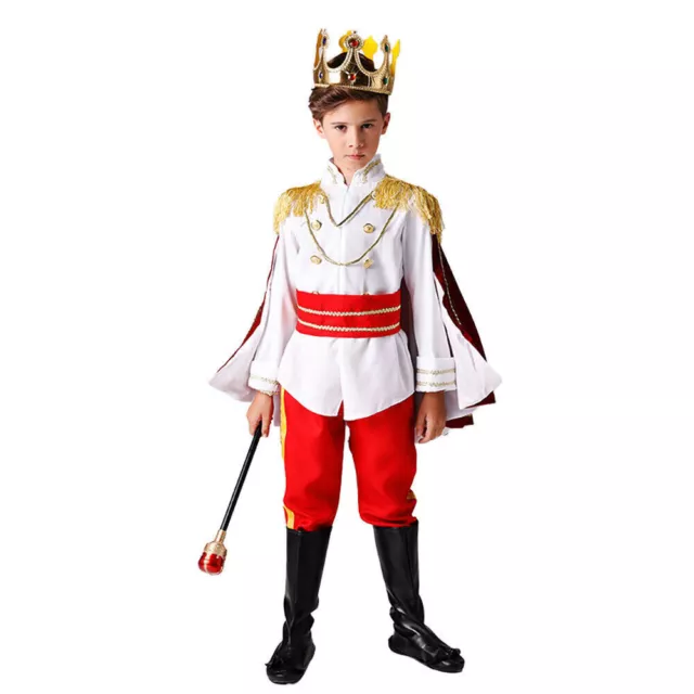 Royal Prince Charming Costume Fancy Dress Outfits Crowm Set Kids Boys BookDayש