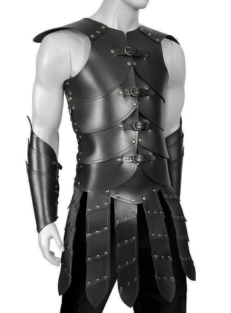 Dg Médiévale Cuir Robes Veste de Long Viking Corps Armor Cuir Débardeur
