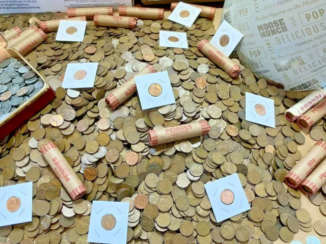 2 Rolls of Lincoln Wheat Pennies + Bonus AU/BU Wheat. AU/BU and Steel Penny Ends