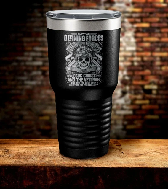 DEFINING FORCES PATRIOTIC Laser Engraved Stainless Steel Tumbler Travel