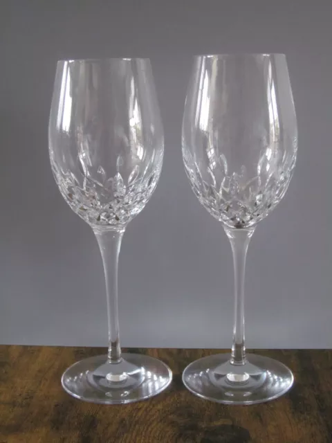 Boxed Pair of Waterford Lead Crystal White Wine Glasses 'Lismore Essence'