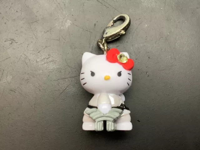 HELLO KITTY ZIPPER Clip Charm w/ Swarovski Crystal. Tokyo Cat 