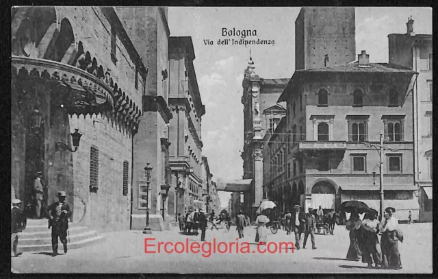 ae2039 - CARTOLINA  D'EPOCA - Bologna Città - Via dell' Indipendenza  1909
