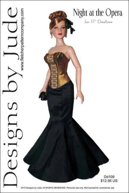 Opera Doll Clothes Sewing Pattern 17" Athletic Body Dede Denton Tonner