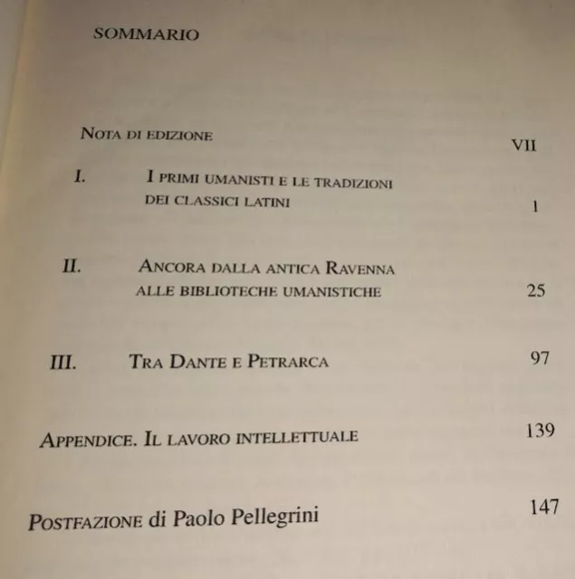 Giuseppe Billanovich Dal Medioevo All'umanesimo I Ed. Humanae Litterae Cusl 2001 2