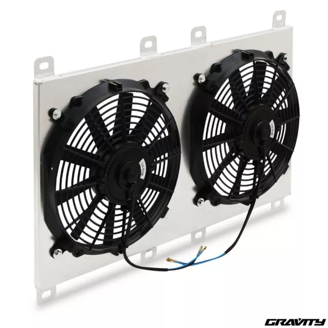 Universal 11" 80W Fan Shroud Kit Aluminium Straight Blade Fans Radiator Cooler